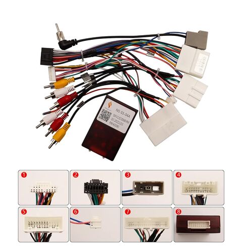 Car Radio Wiring Harness for Nissan Rogue, Altima 13-18, Qashqai X-Trail Frontier Sentra 14-18, 16 PIN Stereo Wire Cable Fit Aftermarket Android Head Unit, Retain SWC, Backup Camera, Bose AMP in Kuwait