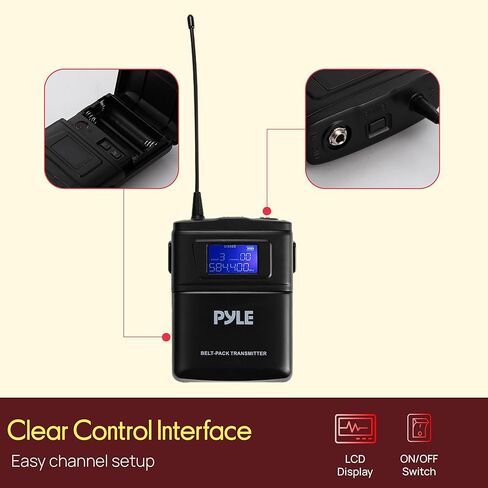 Pyle Wireless Microphone System | Includes 8 Lavalier and 8 Headset Mics with 300 ft Range | 8-Channel UHF Mic Kit with 100 Selectable Frequencies & Clear Audio | for Conferences, Meetings, & Events in Saudi Arabia