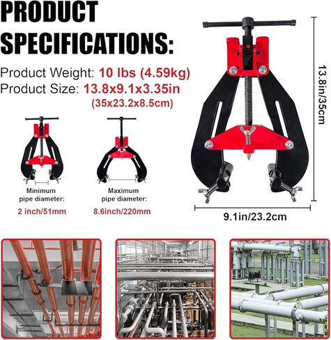 مشبك أنابيب من 2 إلى 8 بوصة، أداة محاذاة لحام بمقبض T سريعة التحرير للأنابيب والفلنجات والمحملات in Kuwait