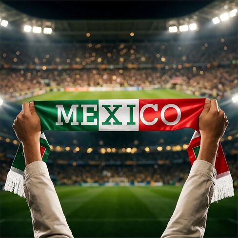 Mexico Soccer Scarf Mexican Flag Satin Fan Scarf Red White Green 5.5 x 53 Inch (14 x 135 cm) Football Supporter Accessory Stadium Game Day Tailgate Watch Party Mexico Fan Gear in Kuwait