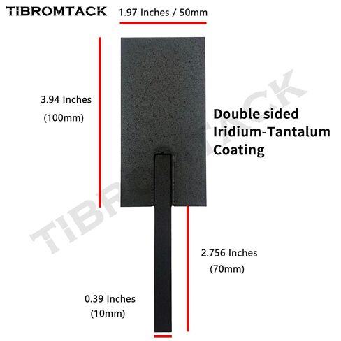 MMO Titanium Anode Electrode with Iridium Tantalum Coating – 100 * 50mm for Electrolysis, Electroplating, Water Treatment - Acid/Alkali Resistance, Long Service Life in Kuwait