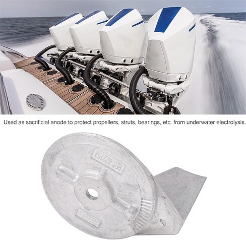 Outboard Trim Tab Anode, Boat Motor Trim Tab Anode Aluminum Alloy 822157T2 Replacement for Mariner 25‑50 2 4 Stroke in Kuwait