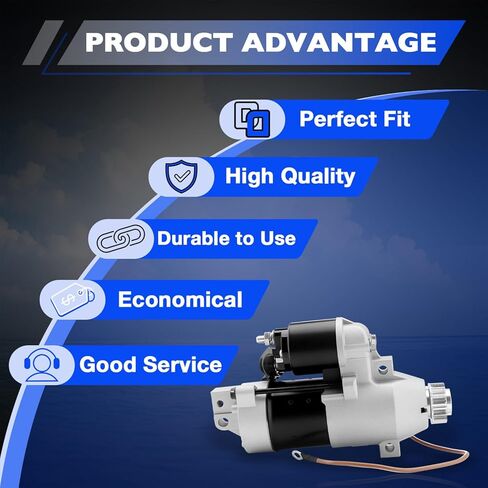 63P-81800-00 Boat Starter Motor Compatible with 150HP 225HP 250HP Yamaha(F150TLR, F150TXR, F225TLR, LF150TXR, LF250TUR) Replaces# 6BR-81800-00/01/02, S114-867/A/B, SHI0122, 41044079 in Saudi Arabia