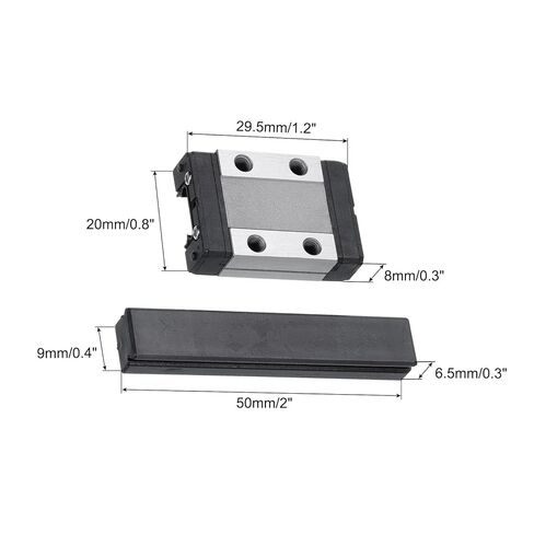 uxcell MGN9C Stainless Steel Sliding Carriage Block with Plastic Anti-Fall Strip for 9mm MGN9 Linear Motion Slide Rail Guide, Black in Kuwait