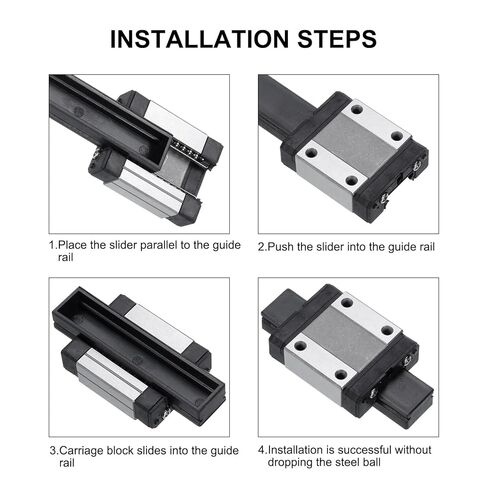 uxcell MGN9C Stainless Steel Sliding Carriage Block with Plastic Anti-Fall Strip for 9mm MGN9 Linear Motion Slide Rail Guide, Black in Kuwait