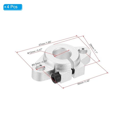 SHF12 Aluminum Linear Motion Rod Rail Clamping Guide Support, 4 Pcs for 12mm Dia Shaft in Saudi Arabia