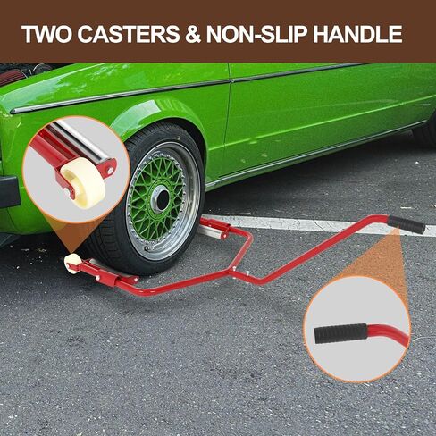 إطار دوللي سهل الرفع، عجلة إطار محمولة لشاحنة دوللي لمرآب ورشة العمل، أداة رفع وتركيب مريحة لمتاجر الإطارات بسعة 275 رطل (أحمر) in Kuwait