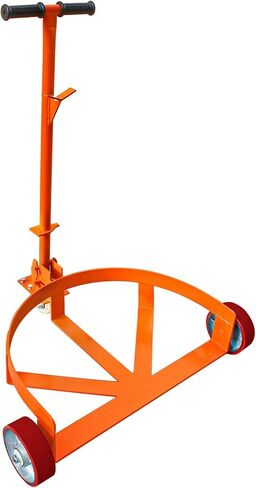 55 Gallon Drum Dolly Heavy Duty, 1200 lbs Capacity Barrel Cart with Adjustable Handle & Locking Caster, Low Profile Steel Drum Truck for Industrial, Warehouse, Workshop Use-Orange in Kuwait