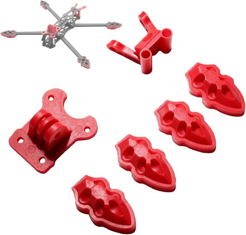 مجموعة إطارات الطائرة بدون طيار متوافقة مع طائرة السباق بدون طيار MARK4 مقاس 5-9 بوصة FPV - إطار طائرة بدون طيار مقاس 5 بوصة، محرك مطبوع ثلاثي الأبعاد وقطع غيار قاعدة الهوائي، تصميم متين خفيف الوزن لبنيات RC FPV (أحمر) in Kuwait
