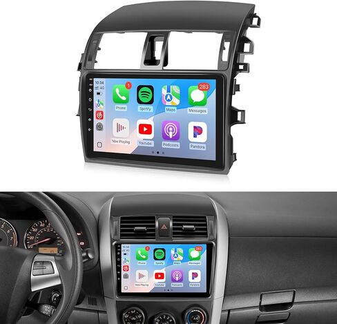 Radio Leadfan Car Radio Toyota Corolla 2009 2010 2011 2012 2013 استبدال ستيريو مع Carplay Android Auto ، شاشة تعمل باللمس 9 بوصة مع Bluetooth WiFi GPS SWC Camera Camera ترقية بانتالا in Kuwait