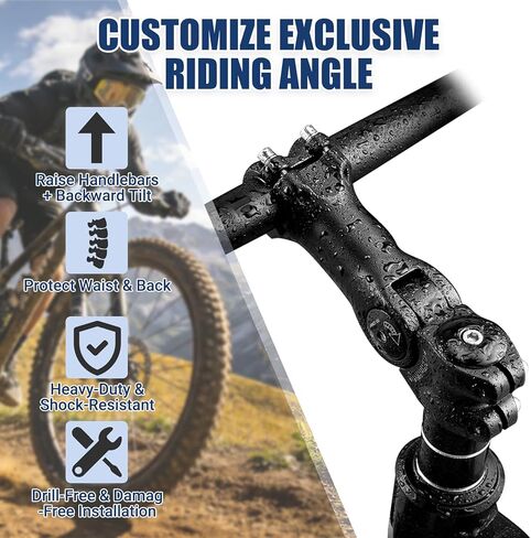 PSLER Adjustable Bike Stem - 25.4mm Handlebar & 28.6mm Fork, 100mm Center Length, Aluminum Bicycle Handlebar Stem Riser for E-Bike/Cycling Bike, for Height/Angle Adjustment in Saudi Arabia