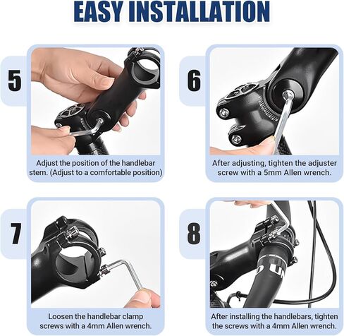 PSLER Adjustable Bike Stem - 25.4mm Handlebar & 28.6mm Fork, 100mm Center Length, Aluminum Bicycle Handlebar Stem Riser for E-Bike/Cycling Bike, for Height/Angle Adjustment in Saudi Arabia