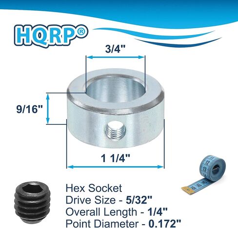 HQRP 4-Pack 3/4" أطواق عمود فولاذي صلب مع طلاء مطلي بالزنك - أطواق عمود متينة مناسبة للآلات والاستخدام الصناعي in Kuwait