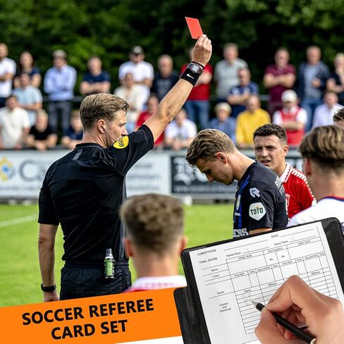 تشتمل مجموعة أدوات حكم كرة القدم على قطعتين من أعلام كرة القدم ذات المربعات، وبطاقات مرجعية باللون الأحمر والأصفر مع دفتر ملاحظات وقلم رصاص، وصفارة حكم من الفولاذ المقاوم للصدأ للمدرب، وزعنفة للعملات المعدنية مع حقيبة تخزين in Kuwait