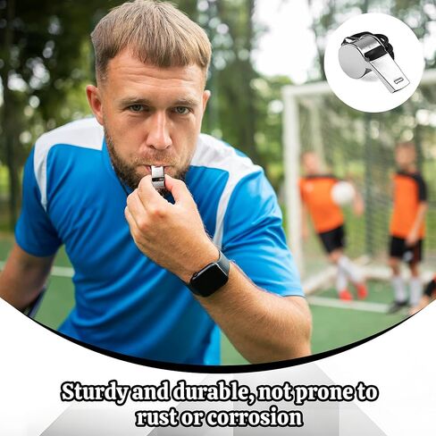 110 Pcs Metal Stainless Steel Whistle with Lanyard, for Coach Whistles Adults Emergency Loud Sound Whistle for Polices School Sports Teachers, Coaches, Police,Training ,Football Referee (Black Rope) in Saudi Arabia