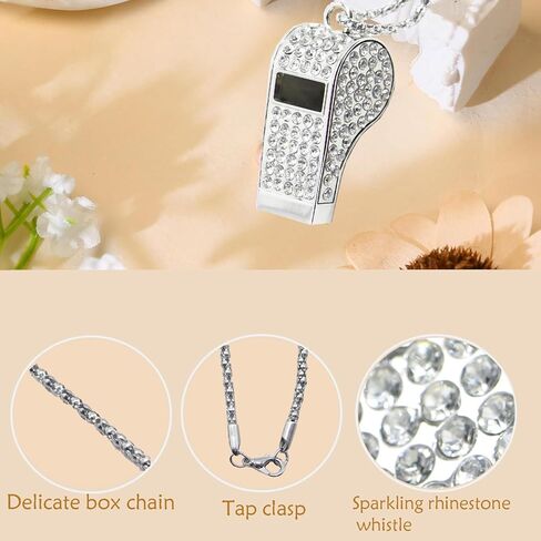 صافرة، صافرة بلينغ، حجر الراين الكريستالي المعدني مع سلسلة مفاتيح للمدرب/الحكم/التدريب/حارس الإنقاذ/المعلمين (فضي) in Kuwait