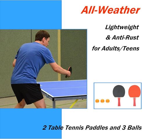 6ft Mid Size Table TTable Foldable Portable Ping Pong Table Set for Indoor Outdoor Games with Net, 2 Table TPaddles and 3 Balls QQ362 in Saudi Arabia