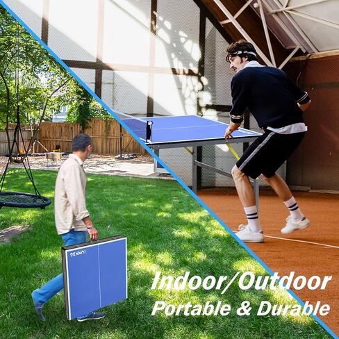 6ft Mid Size Table TTable Foldable Portable Ping Pong Table Set for Indoor Outdoor Games with Net, 2 Table TPaddles and 3 Balls QQ362 in Saudi Arabia