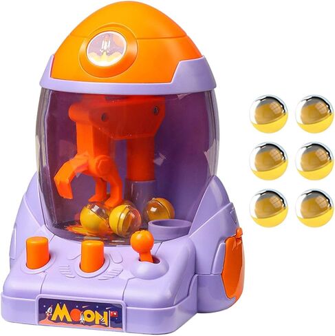Claw Machine Table Game Mini Arcade Game Novelty Control The Levers with 6 Mini Balls Hand Crank Grab Doll Toy Party Favors, Violet in Saudi Arabia