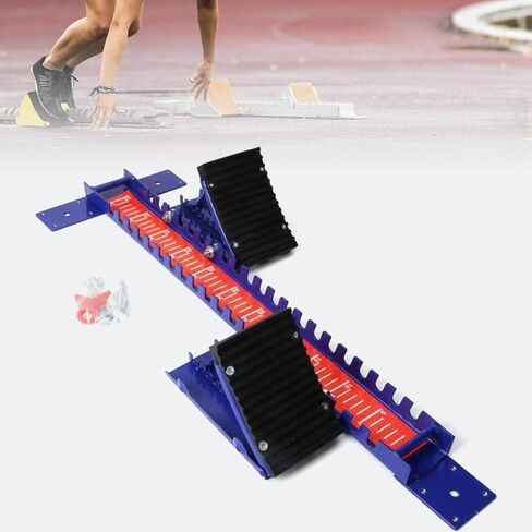 School and Training Starting Blocks, Aluminum Alloy Running Blocks Come with 6 Plastic Track Spikes and 2 Sand Spikes for Plastic Track Cinder Tracks,Blue, Blue in Saudi Arabia
