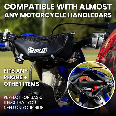 Waterproof Dirtbike Handlebar Bag | Compact Motorcycle Handle Bar Storage Pouch | Universal Fit Dirt Bike Bag for Trail & Adventure Riding | Durable Surron Bar Bag in Kuwait