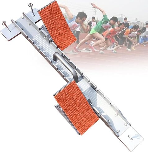Portable Adjustable Athletics Starting Block with Handles - Strong, Easy to Carry for Track & Field, Ideal for Plastic Cinder Surfaces, Perfect for Sprinters. in Saudi Arabia