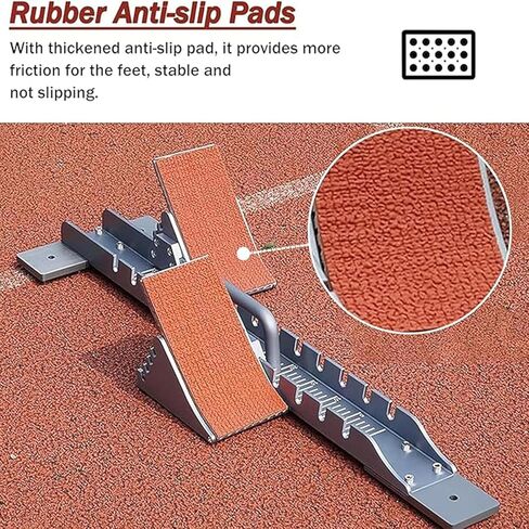 Portable Adjustable Athletics Starting Block with Handles - Strong, Easy to Carry for Track & Field, Ideal for Plastic Cinder Surfaces, Perfect for Sprinters. in Saudi Arabia