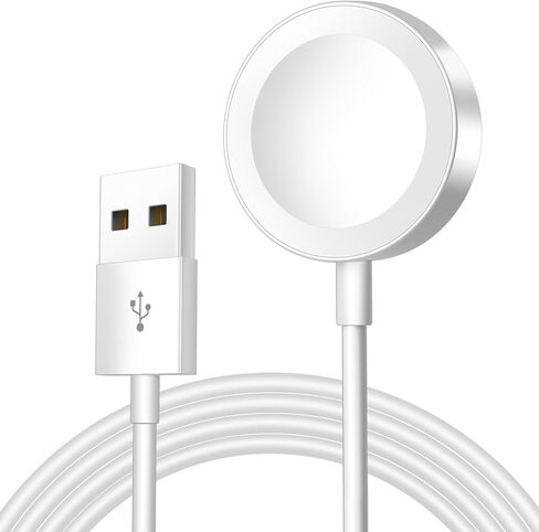 كابل الشحن المغناطيسي Xiwxi لشاحن ساعة Apple ، [USB A Port] كابلات شاحن IWATCH اللاسلكية متوافقة مع IWATCH Series Ultra/10/9/8/7/6/SE/SE2/5/4/3/2 [3.6FT/1.1M] ، Black in Kuwait