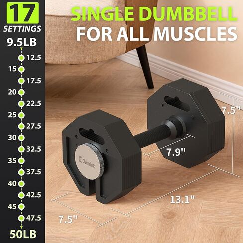 Eisenlink Adjustable Dumbbell Set, 9.5-50/80lb, 2.5lb Increments, Quick-Lock Octagonal Weight Dumbbells for Home Gym Fitness (50/80lb×2) in Saudi Arabia