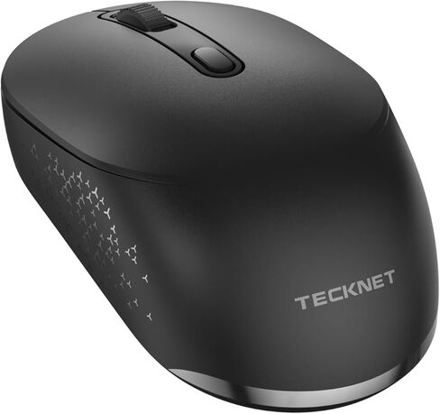 TECKNET Bluetooth Mouse, BT 5.2/3.0 and 2.4G Computer Mouse for Laptops, Small to Medium Size, Silent Click, 3-Level Adjustable DPI, 18-Month Battery, Compatible with Windows, MacOS and ChromeOS Black in Saudi Arabia