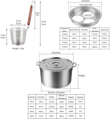 Pasta Cooker Insert Set with Strainer & Colander - Divider for Effortless Cooking, Perfect for Home & Restaurant Meal Prep, Durable Kitchen Essential in Saudi Arabia