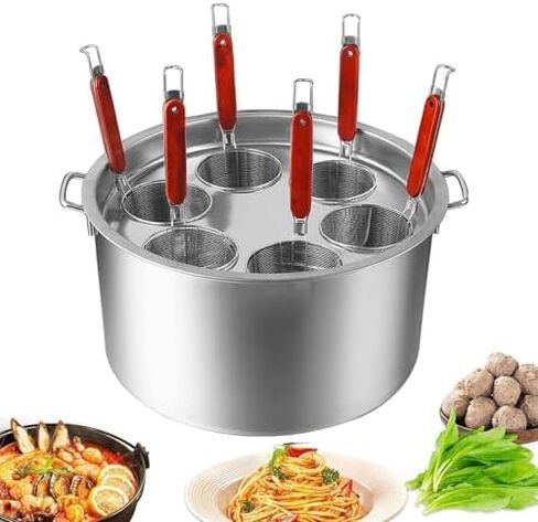 Pasta Cooker Insert Set with Strainer & Colander - Divider for Effortless Cooking, Perfect for Home & Restaurant Meal Prep, Durable Kitchen Essential in Saudi Arabia