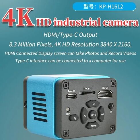 4K HD Microscope Camera 8.3MP 3840 × 2160 دقة 4K مقاطع فيديو وصور كاميرا مجهر USB الصناعي (قابس أمريكي) in Kuwait