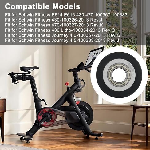 أسطوانة عجلة توجيه U Groove، مواد البولي يوريثين، هادئة وناعمة، متوافقة مع Schwinn E614 E616 430 470 100367 100383، استبدال أسطوانة العجلة البيضاوية 8004225 in Kuwait