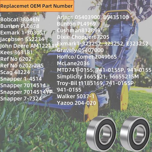 DEEG 10 PCS Spindle Bearing 6203-5/8"-2RS 5/8" x 40 x 12mm Lawn Mower Bearing Replacement for MTD Lawn Tractor 7410524 741-0524 941-0524 941-0524A Troy-Bilt Bolens Edger in Saudi Arabia
