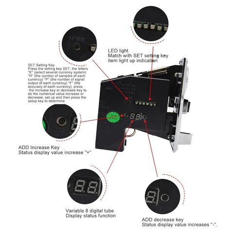 Game Slot Acceptor, Multi Acceptor Selector Smart High Accuracy for Game for Vending Machines, Washing Machines, and Parking Lots in Saudi Arabia