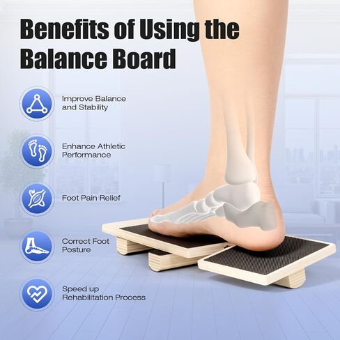 Enmja Ankle Balance Board, Foot Strengthener Exerciser for Sprained, Foot Stability Trainer, Single Leg Foot Stretcher, Posture Corrector, Physical Therapy for Plantar Fasciitis Relief in Kuwait