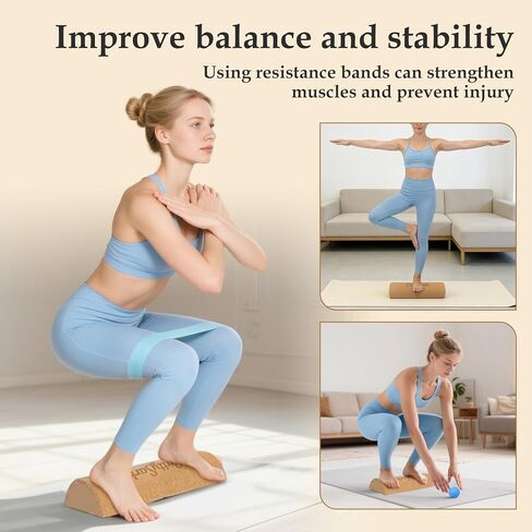 CuttySark Balance Board 6-in-1 Foot & Ankle Strengthener Kit, Premium Natural Cork Balance Trainer With Massage Roller&Ball，Toe Resistance Band ，Toe braces，Yoga Resistance Band，Storage Bag，Improve Foot Function,Boost Stability&Mobility in Saudi Arabia