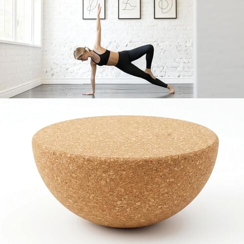 Balance board Cork Hemisphere, 15cm diameter 7cm height, balance trainer, Fitness Balance Ball for adults and children, for rehabilitation equipment, yoga, Pilates aids,Environmentally Friendly Design in Saudi Arabia