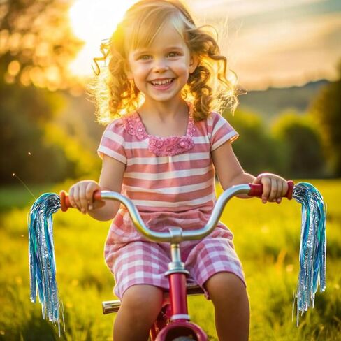 4pcs Bike Streamers for Girls, Colorful Bike Tassels for Girls,Durable Bicycle Accessories For Kids,Suitable for All Kinds of Children's Vehicles,including Bicycles,Scooters and Tricycles in Saudi Arabia