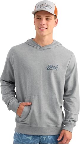 HUK Men's Edisto Terry Hoodie, Soft Terry Cloth Pullover, Lightweight Casual Fishing Hoodie in Saudi Arabia