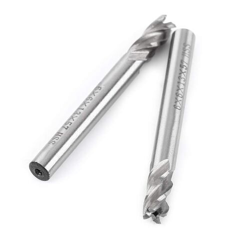 HSS End Mill, 2Pcs Hss 6Mm 4 Flutes End Mill Metal Cuttting Engraving Milling Machine Bit CNC Tool, Cutting Tool in Saudi Arabia