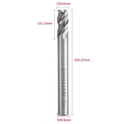 HSS End Mill, 2Pcs Hss 6Mm 4 Flutes End Mill Metal Cuttting Engraving Milling Machine Bit CNC Tool, Cutting Tool in Saudi Arabia