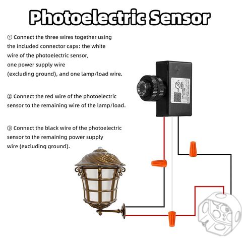 2pcs 105V-130V AC Photocell Sensor, Waterproof Dusk to Dawn Light Control Switch Sensor with Wire Connectors for Outdoor Lighting Photoelectric in Saudi Arabia