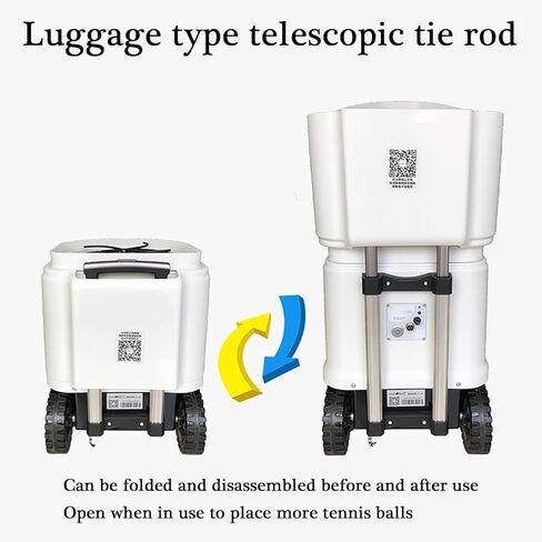 Portable Tennis Ball Machine, Automatic Tennis Ball Launcher, 6 to 8 Hr Runtime, 150 Large Capacity, Mobile APP Control, Multifunction Training Modes, for All Tennis Players in Saudi Arabia
