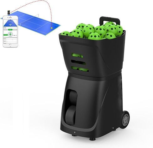 Portable Tennis Ball Machine - Automatic Launcher with Mobile App Control, 100 Ball Capacity, Ideal for Tennis Players of All Levels in Saudi Arabia