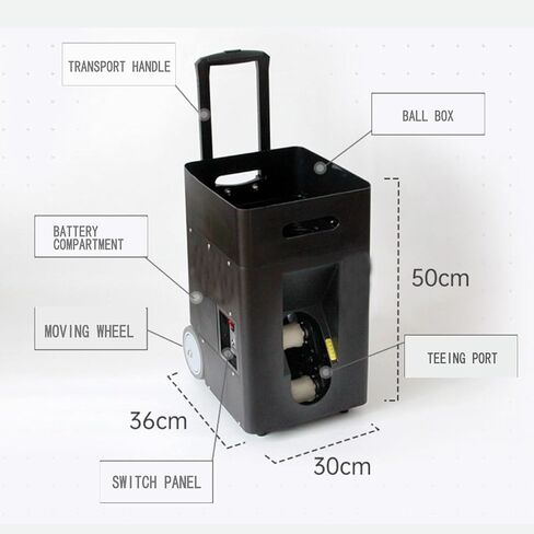 Tennis Ball Machine, Portable Tennis Ball Machine, Three-Position Adjustable Pull Rod, Dual-Mode Control, Remote Control and Mobile Phone Control, Powered by Battery in Saudi Arabia