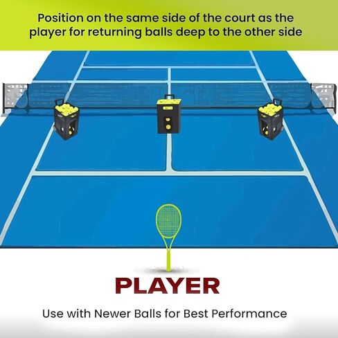 Tennis Ball Machine, Portable Tennis Ball Machine, Three-Position Adjustable Pull Rod, Dual-Mode Control, Remote Control and Mobile Phone Control, Powered by Battery in Saudi Arabia