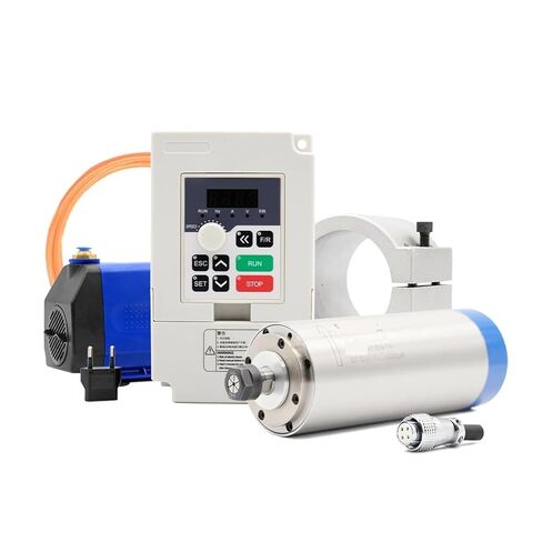 1.5kw ER16 Water-Cooled Spindle 80x220mm 0.01mm Precision & 1.5kw Variable Frequency Drive & Bracket & 75w Pump(220v) in Kuwait