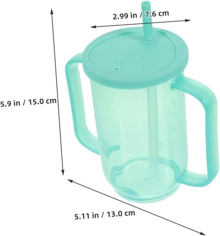 2pcs Nursing Cup for Bedridden Patients Spill Adult Sippy Cup with Lid and Straw Easy Clean Handles for Elderly Care Comfortable Drinking Mug for Disabled Individuals in Saudi Arabia